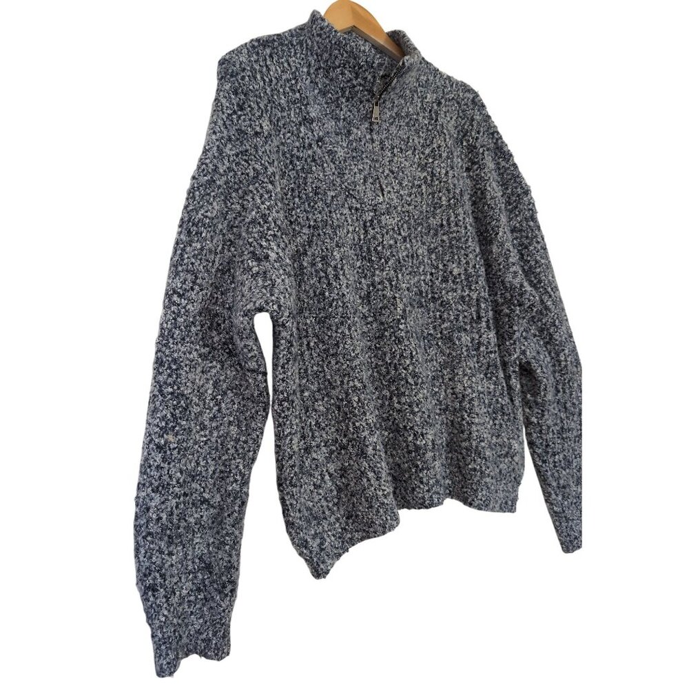 Urban Outfitters 1/4 Zip Sweater Womens L Blue Mock Neck Cozy Cabin Gorpcore Y2K - Picture 3 of 8
